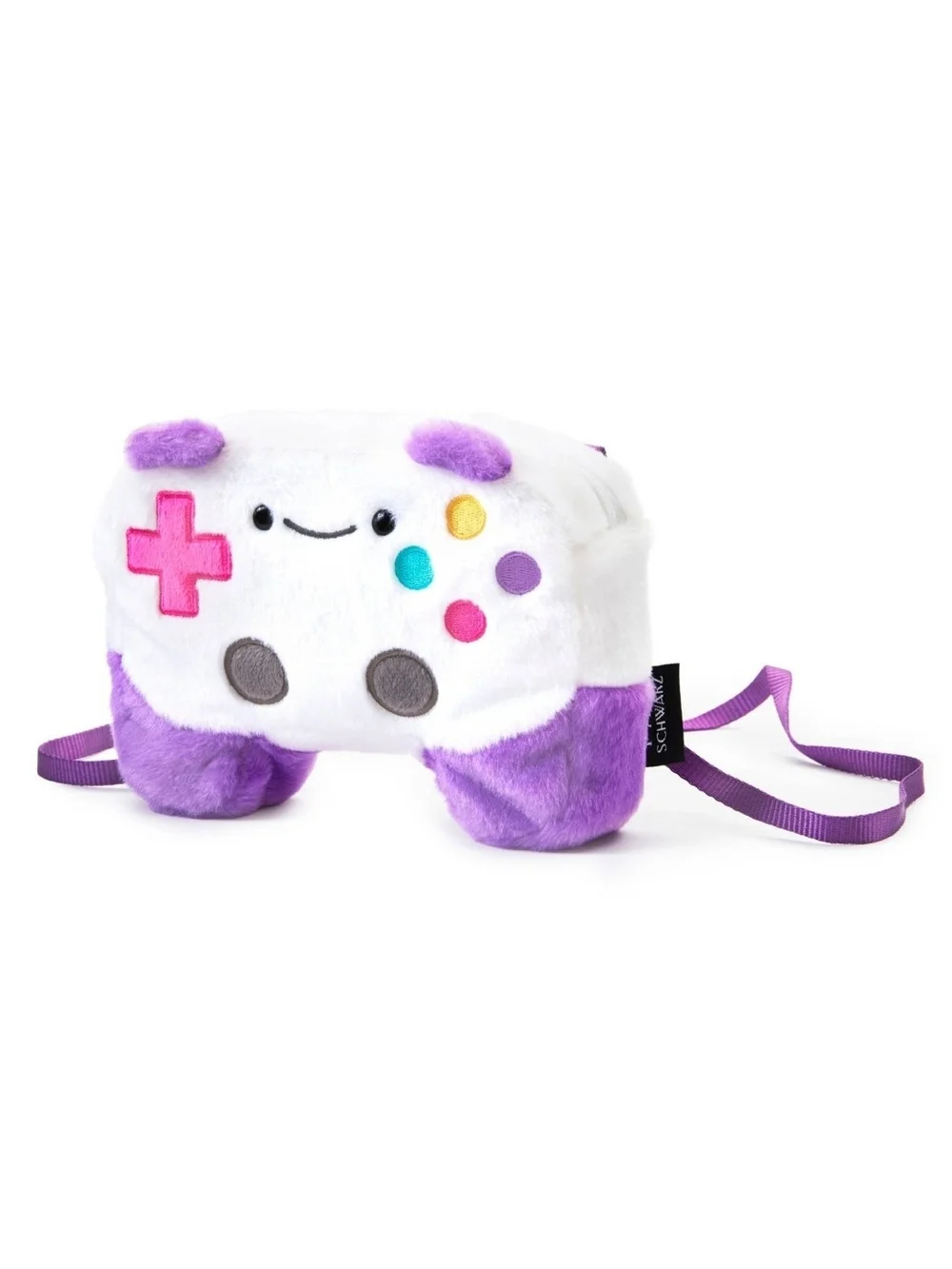 FAO Schwarz White, Purple & Pink Plush Game Controller Pillow